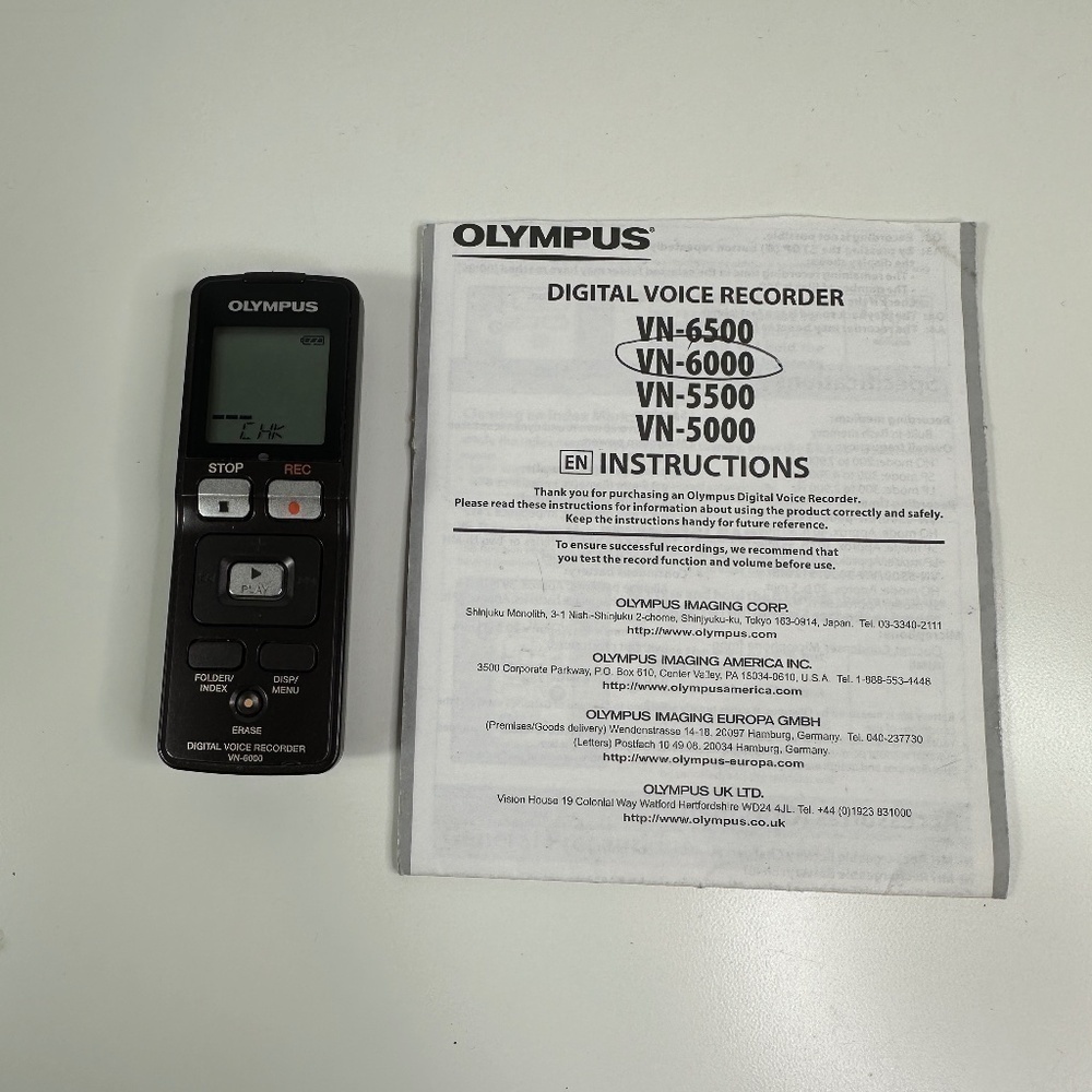 Olympus Digital Voice Recorder VN-6000 Works